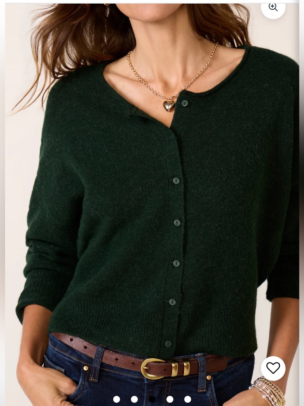 Evereve Jessie Button-Front Cardigan in Evergreen